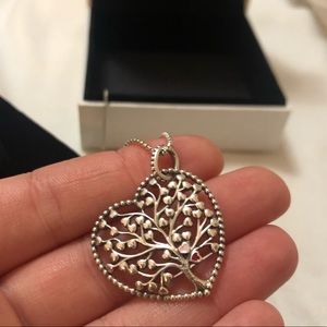 Pandora Silver Tree of Love “You & Me” Necklace